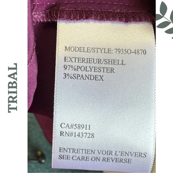 Tribal Black Orchid Long Sleeve Button Down  Satin Shirt Purple Collared - Picture 9 of 9